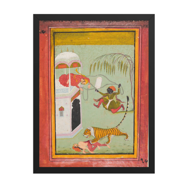 A page from a Punishment series: Punishment for murder — Restored Rajput Wall Art