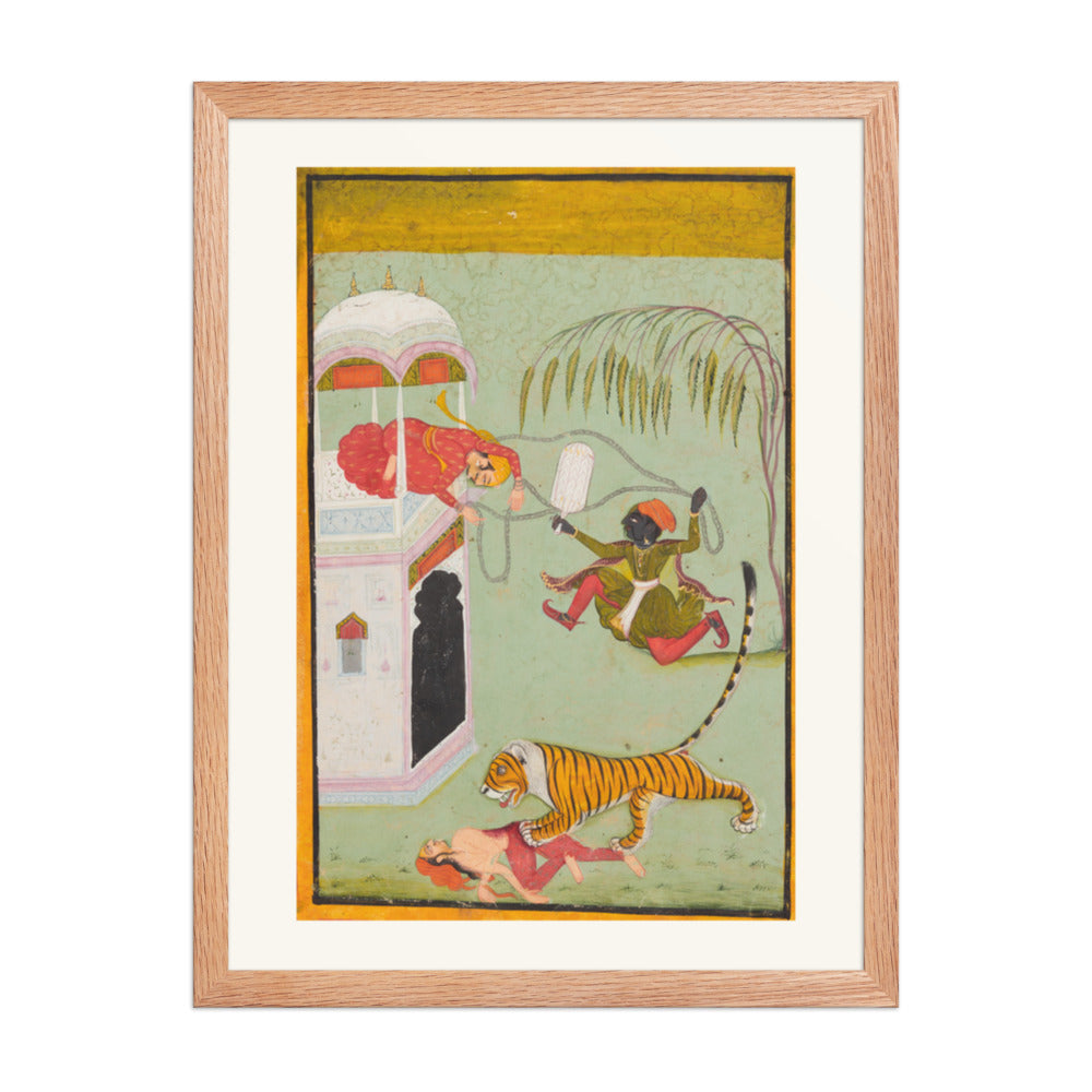 Punishment for Murder, from a Bundi Punishment Series — Restored Rajput Wall Art — view 3