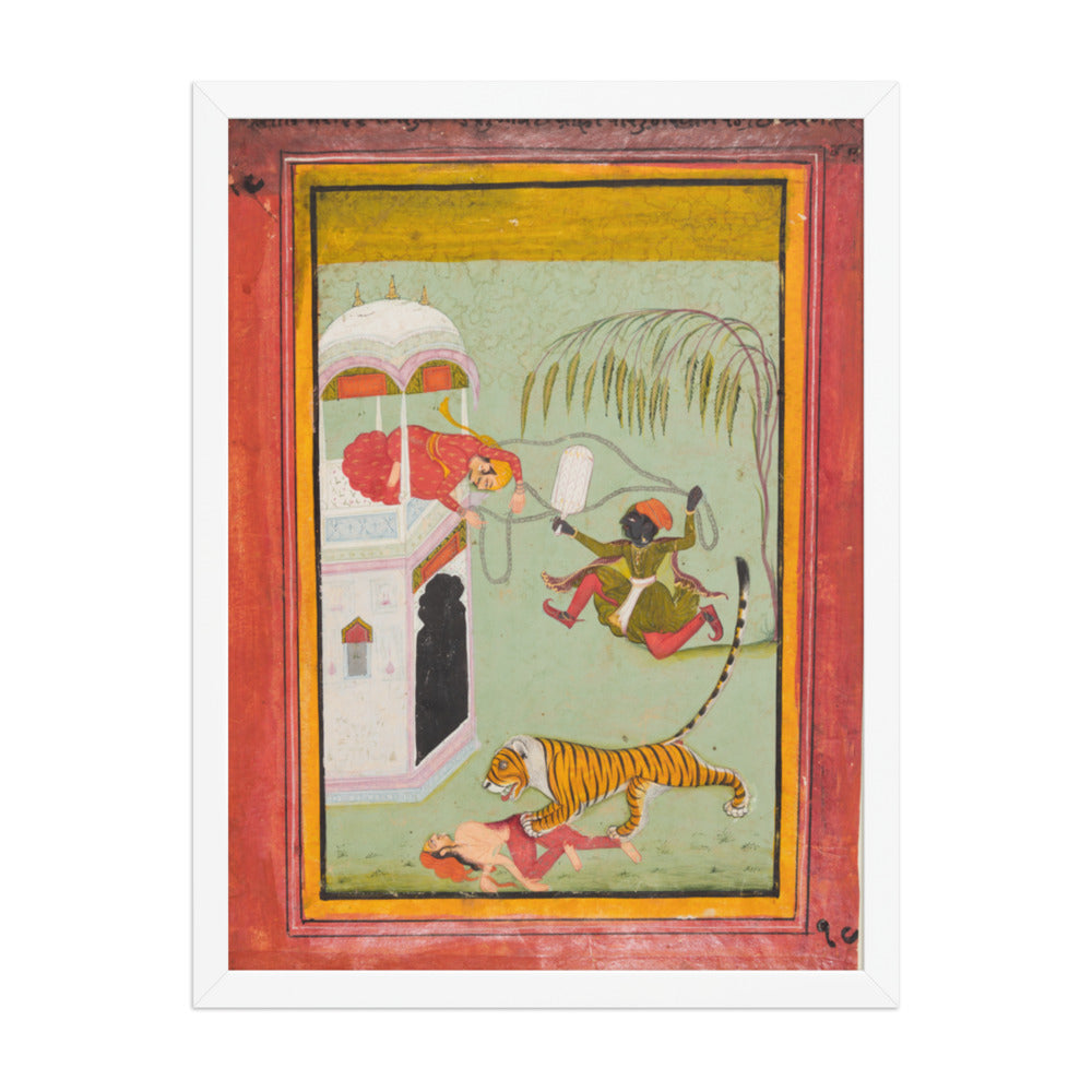 A page from a Punishment series: Punishment for murder — Restored Rajput Wall Art — view 5