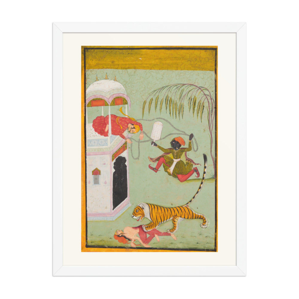 Punishment for Murder, from a Bundi Punishment Series — Restored Rajput Wall Art — view 5
