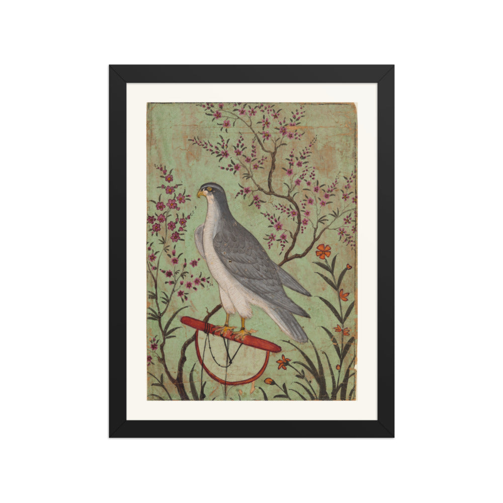Falcon on a Perch — Restored Rajput Wall Art — view 2