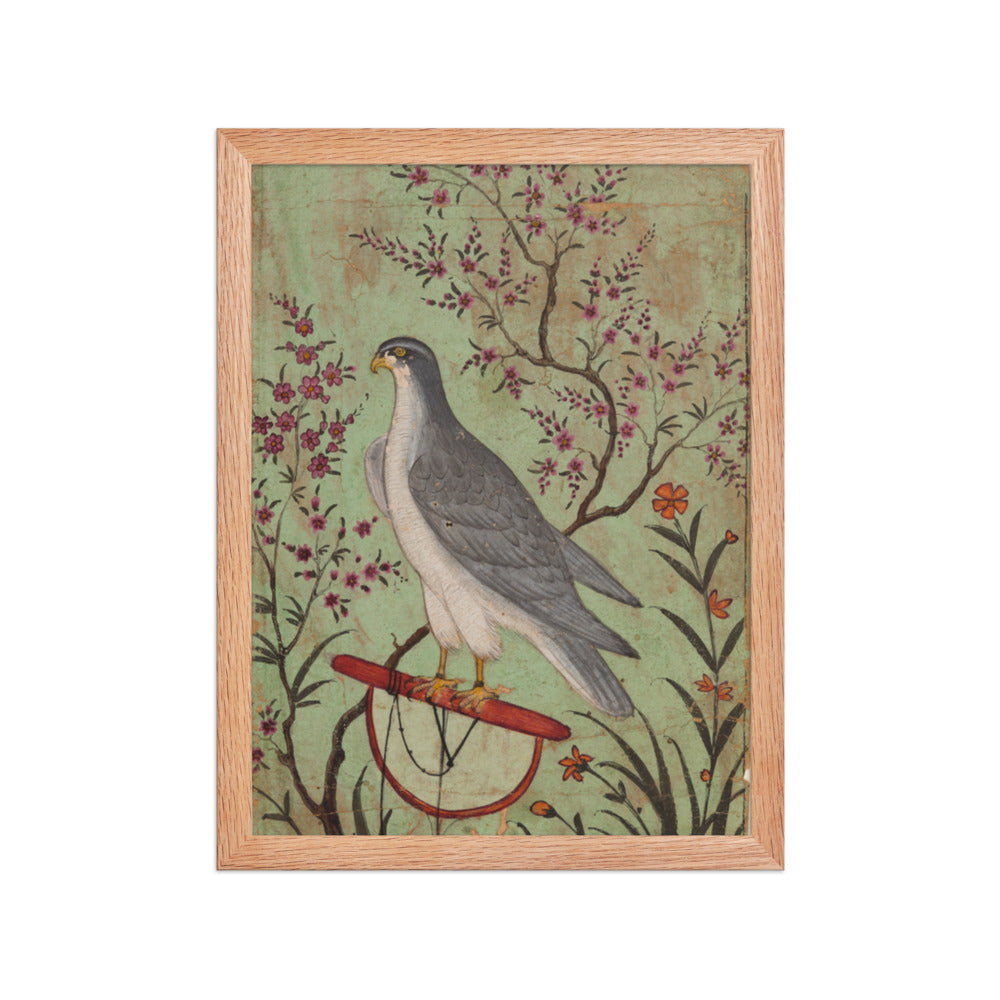 Falcon on a Perch — Restored Rajput Wall Art — view 4