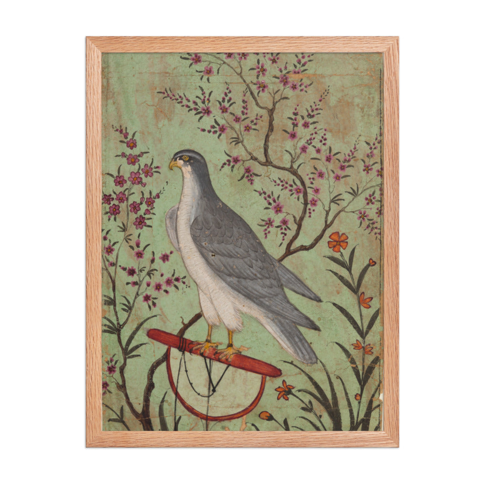 Falcon on a Perch — Restored Rajput Wall Art — view 3