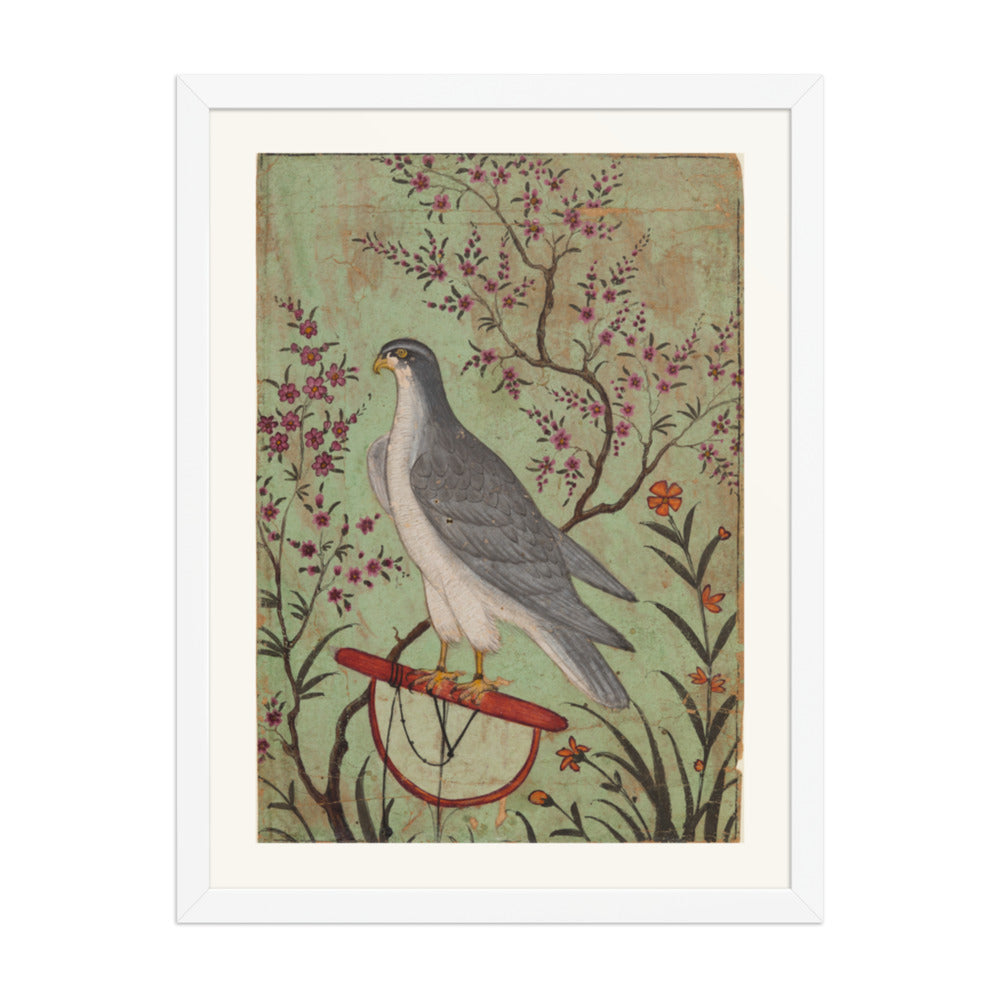 Falcon on a Perch — Restored Rajput Wall Art — view 5