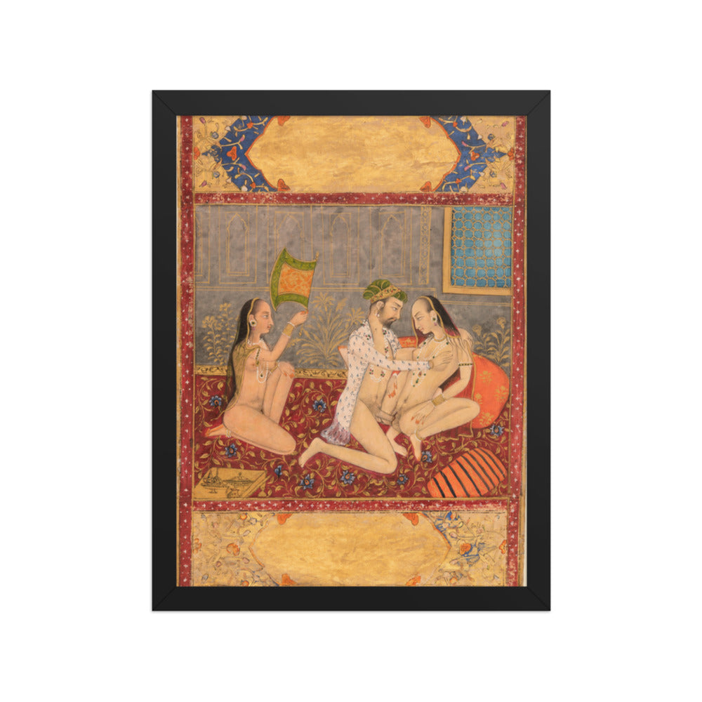 A King Making Love in the Harem — Restored Rajput Wall Art — view 2