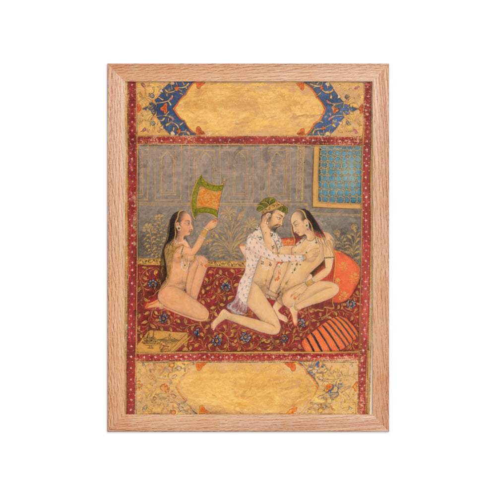 A King Making Love in the Harem — Restored Rajput Wall Art — view 4