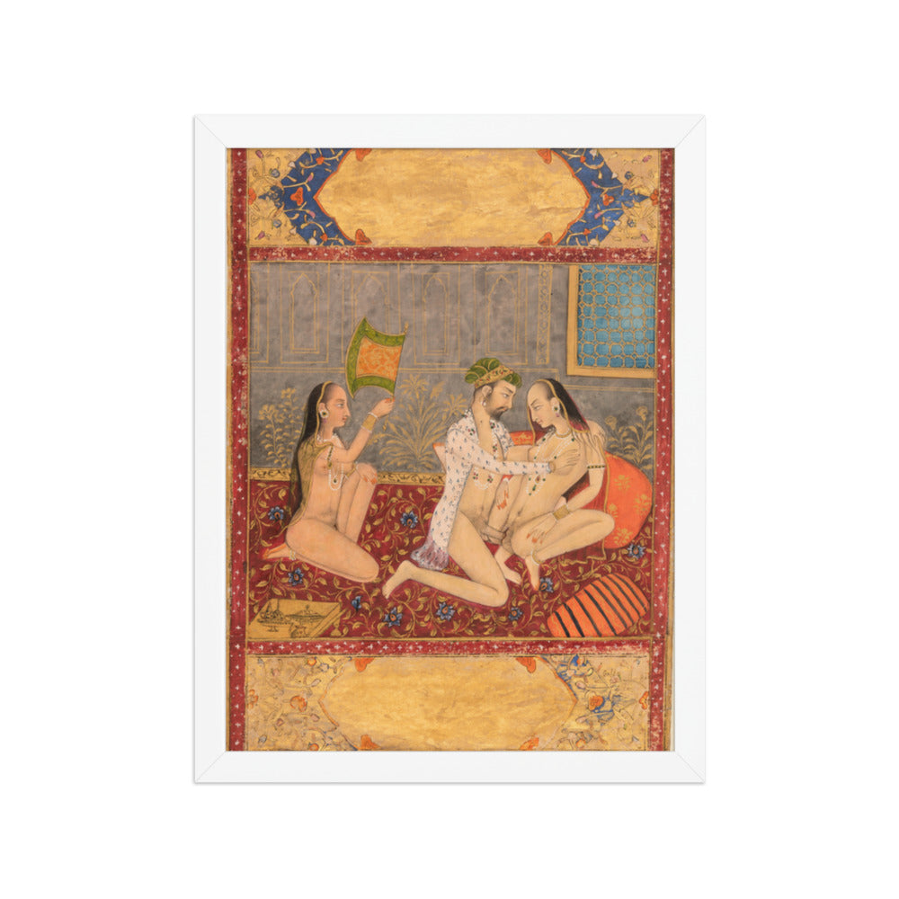 A King Making Love in the Harem — Restored Rajput Wall Art — view 6