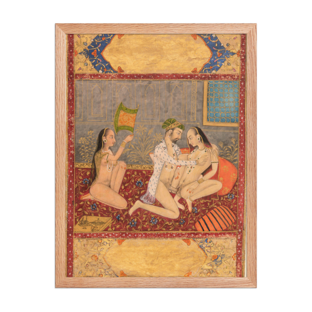 A King Making Love in the Harem — Restored Rajput Wall Art — view 3