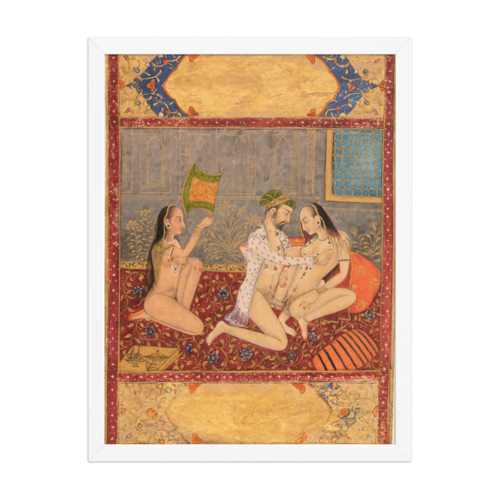 A King Making Love in the Harem — Restored Rajput Wall Art — view 5