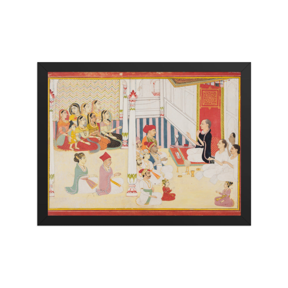 Shvetambara Jain Teacher Giving Instruction — Restored Rajput Wall Art — view 2