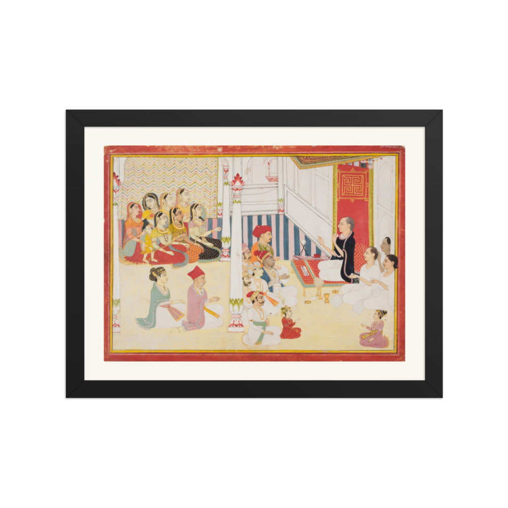 Shvetambara Jain Teacher Giving Instruction — Restored Rajput Wall Art — view 2