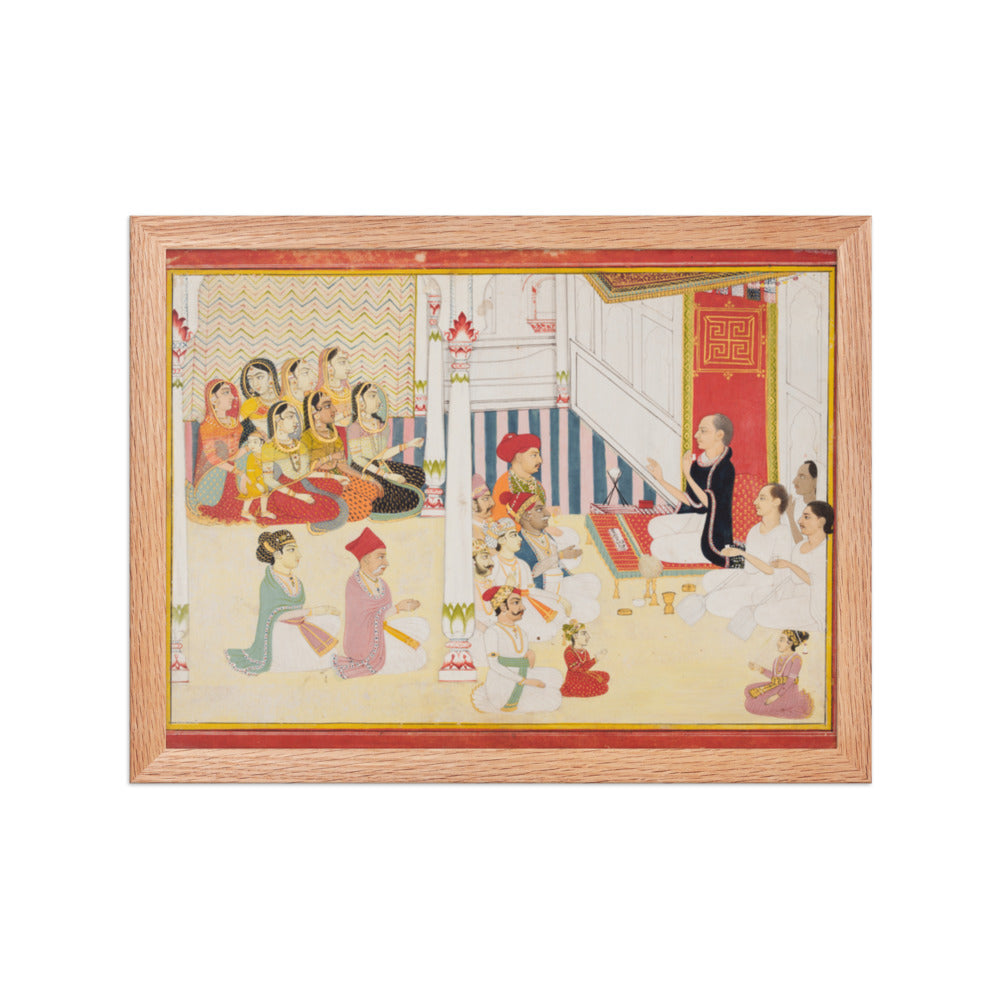 Shvetambara Jain Teacher Giving Instruction — Restored Rajput Wall Art — view 4
