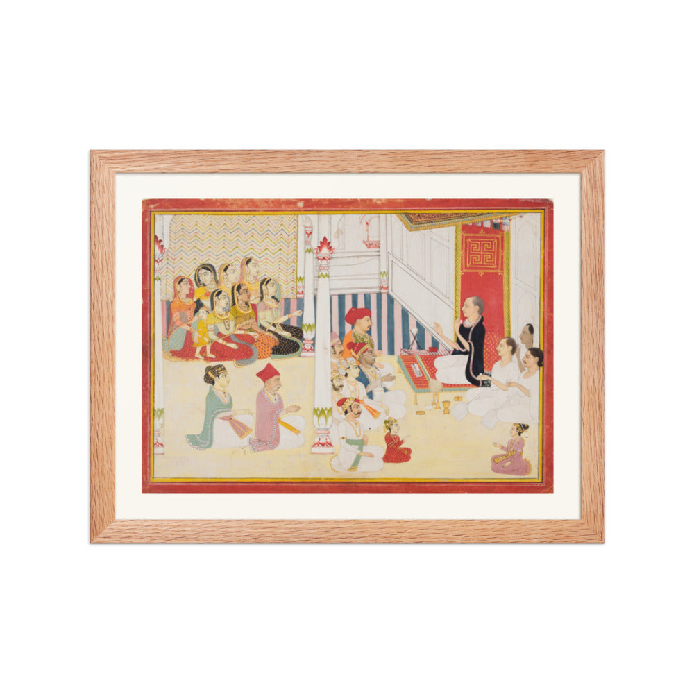 Shvetambara Jain Teacher Giving Instruction — Restored Rajput Wall Art — view 4