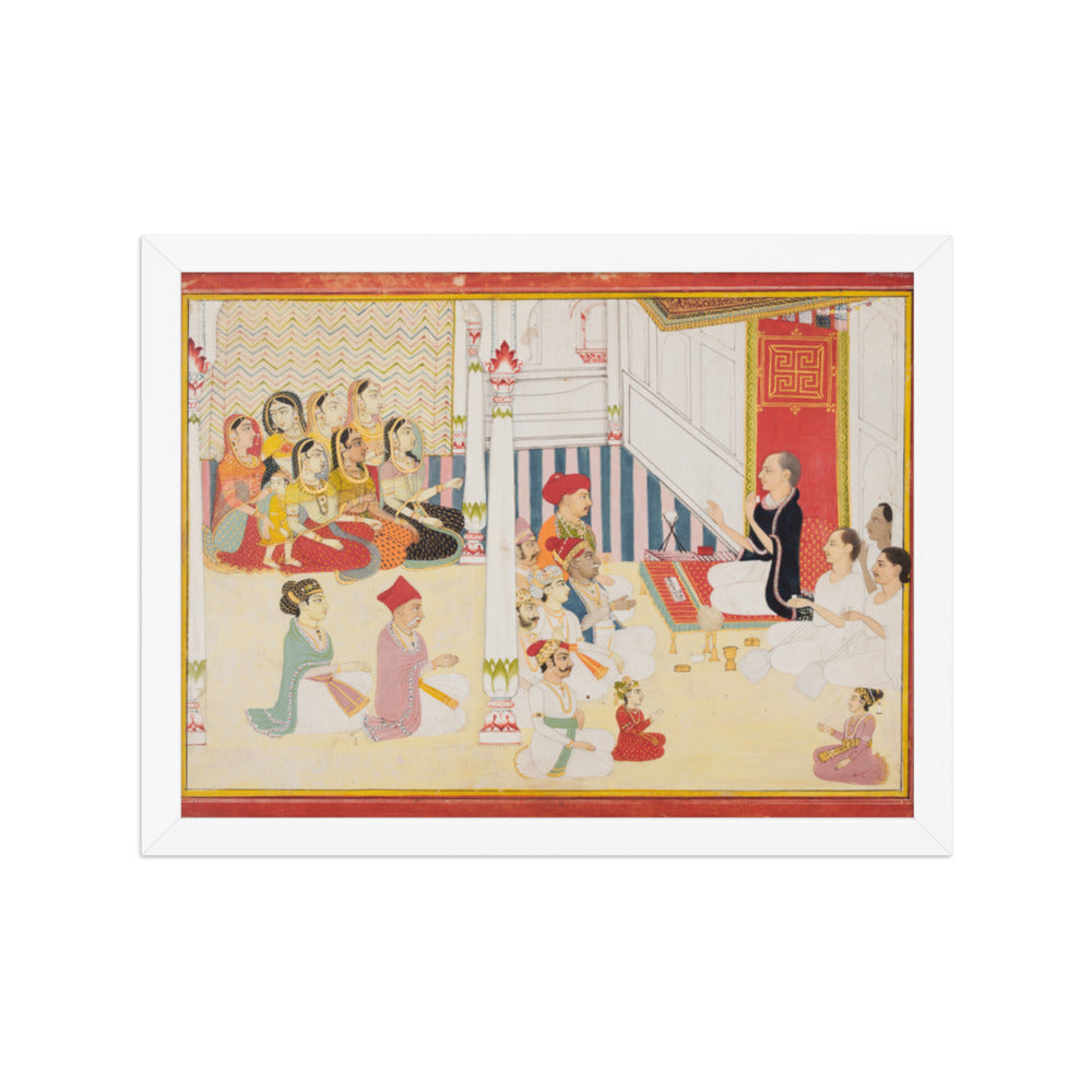 Shvetambara Jain Teacher Giving Instruction — Restored Rajput Wall Art — view 6