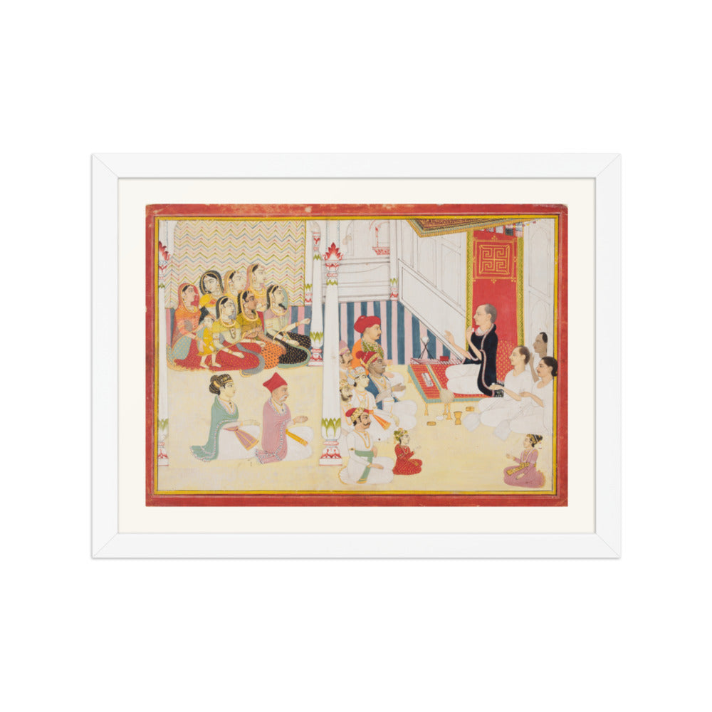 Shvetambara Jain Teacher Giving Instruction — Restored Rajput Wall Art — view 6