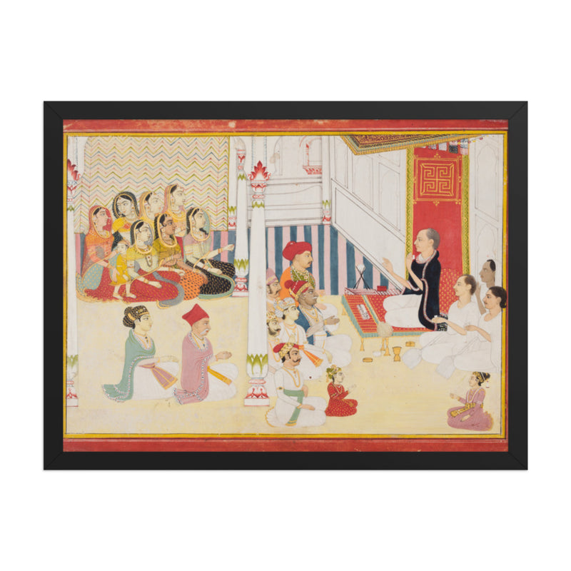 Shvetambara Jain Teacher Giving Instruction — Restored Rajput Wall Art