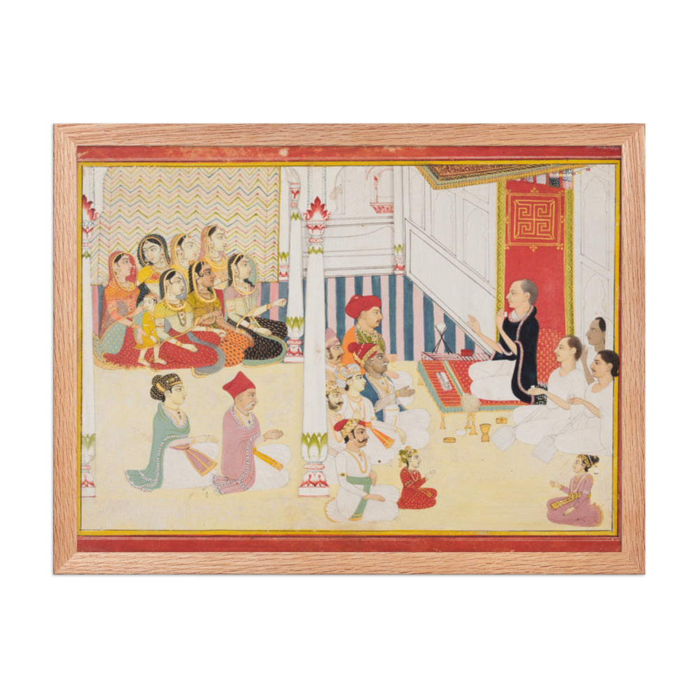 Shvetambara Jain Teacher Giving Instruction — Restored Rajput Wall Art — view 3