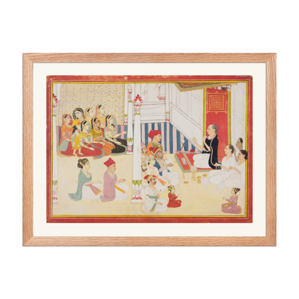 Shvetambara Jain Teacher Giving Instruction — Restored Rajput Wall Art — view 3