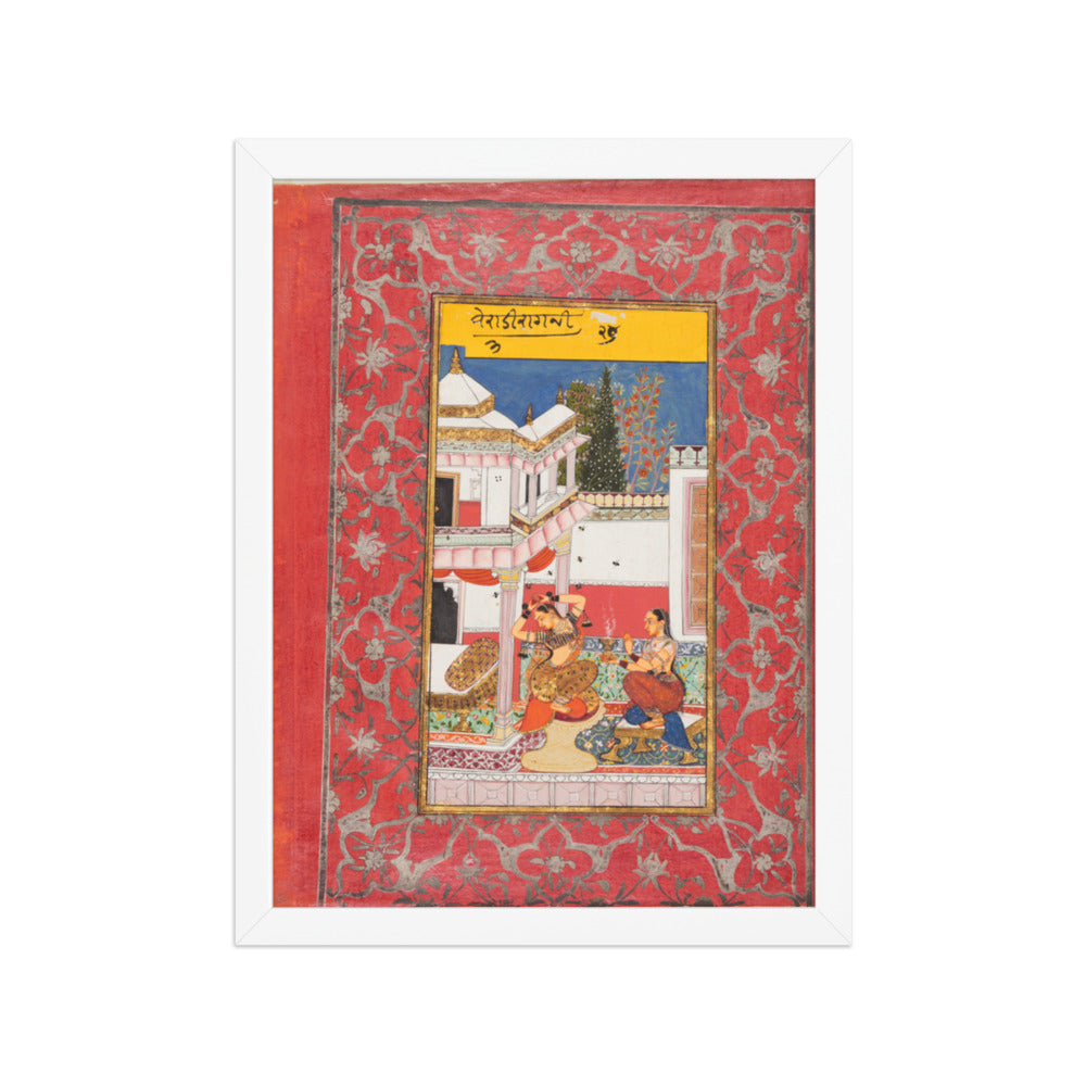 Woman Longing for Her Lover: Verati Ragini of Dipak, from a Ragamala — Restored Rajput Wall Art — view 6