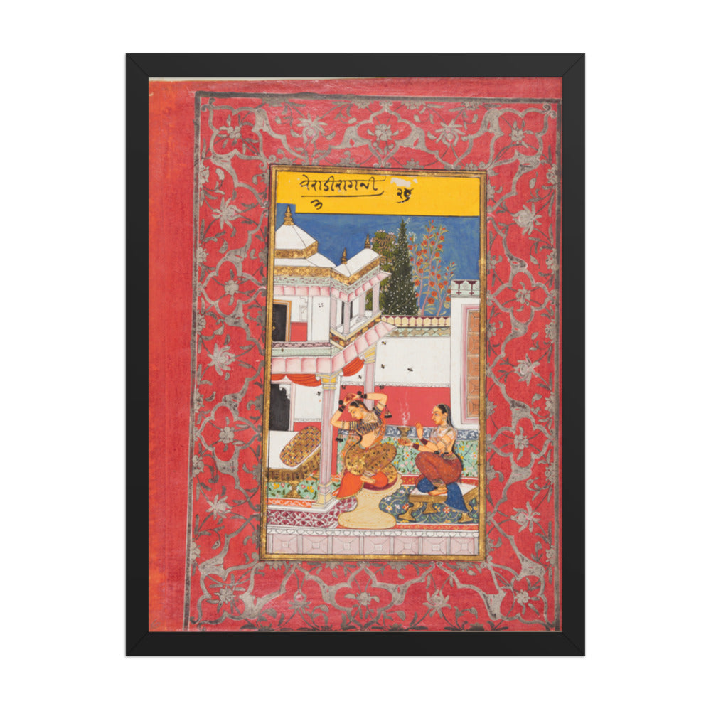 Woman Longing for Her Lover: Verati Ragini of Dipak, from a Ragamala — Restored Rajput Wall Art — view 1