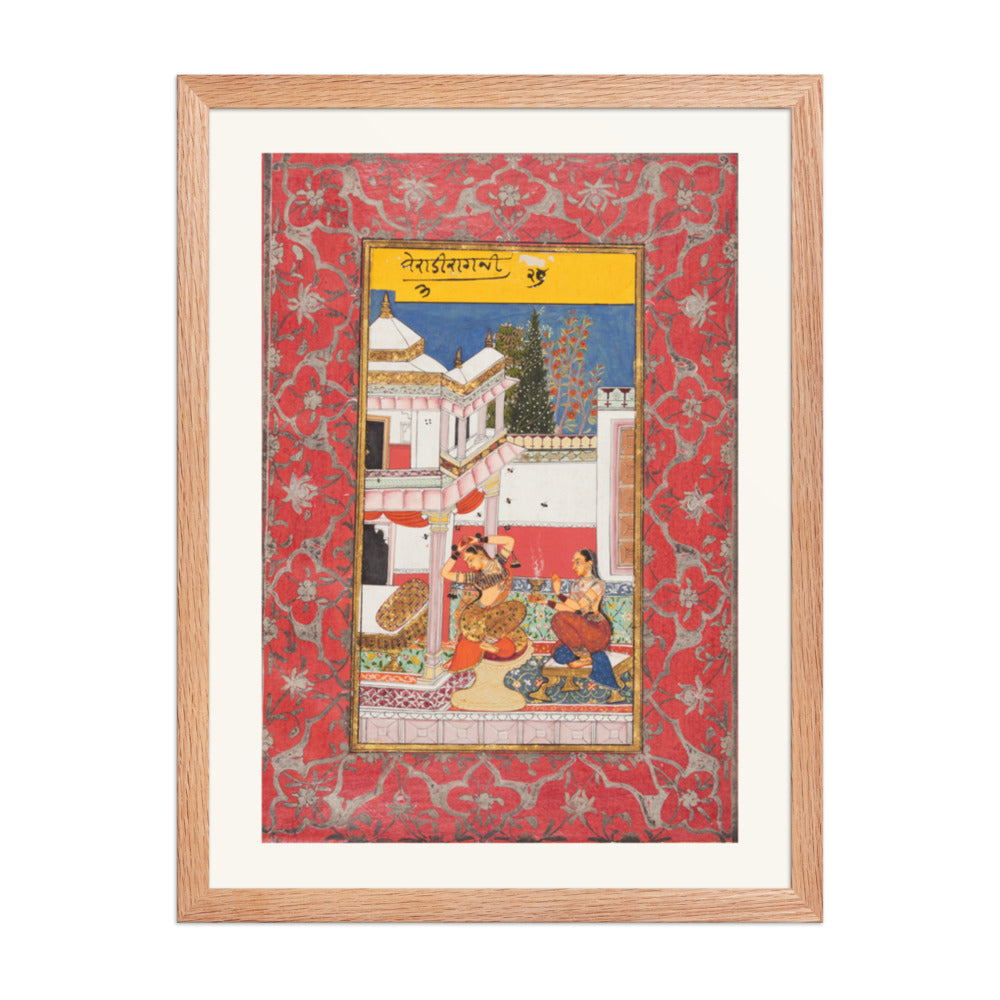 Woman Longing for Her Lover: Verati Ragini of Dipak, from a Ragamala — Restored Rajput Wall Art — view 3