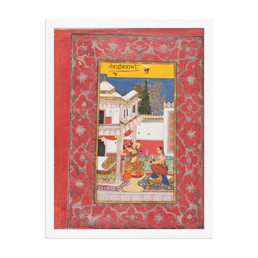 Woman Longing for Her Lover: Verati Ragini of Dipak, from a Ragamala — Restored Rajput Wall Art — view 5