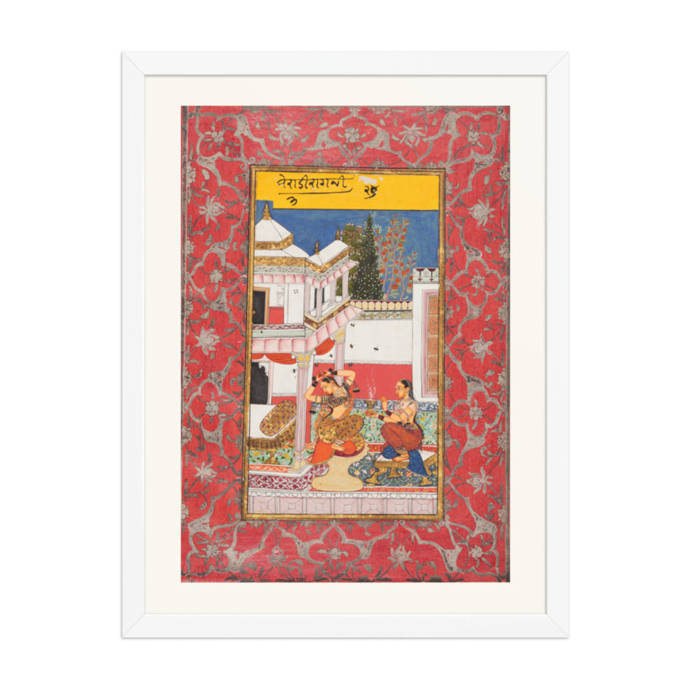 Woman Longing for Her Lover: Verati Ragini of Dipak, from a Ragamala — Restored Rajput Wall Art — view 5