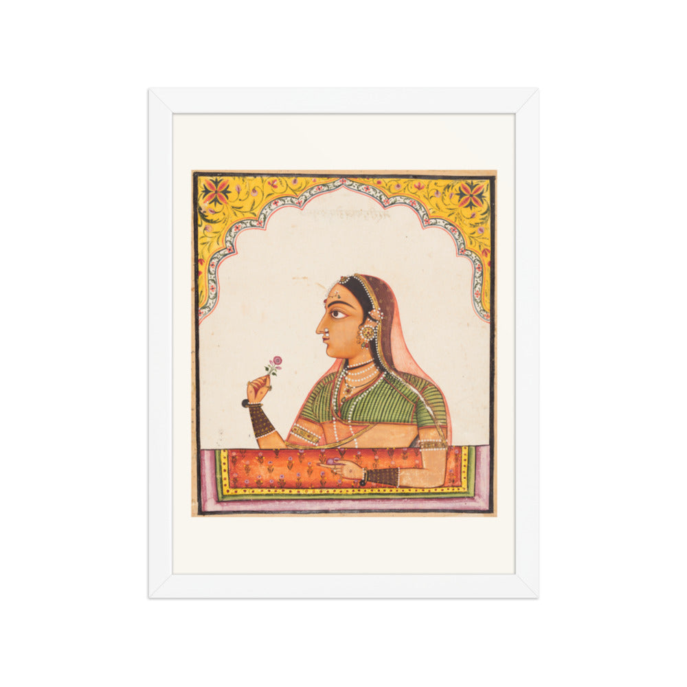 Noblewoman at a Jharokha Window — Restored Rajput Wall Art — view 6