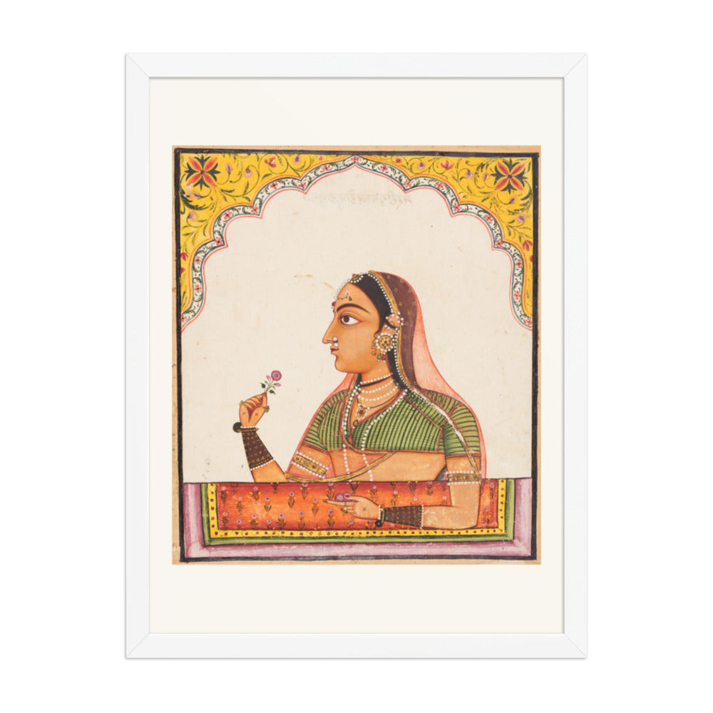 Noblewoman at a Jharokha Window — Restored Rajput Wall Art — view 5