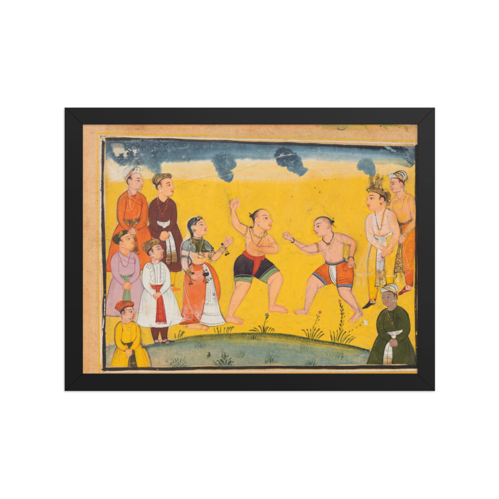Draupadi Rescued from Abduction, from a Mahabharata — Restored Mughal Wall Art — view 2