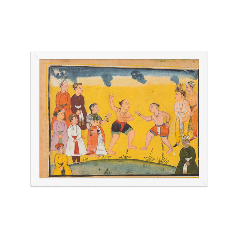 Draupadi Rescued from Abduction, from a Mahabharata — Restored Mughal Wall Art — view 6