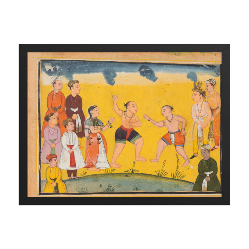 Draupadi Rescued from Abduction, from a Mahabharata — Restored Mughal Wall Art