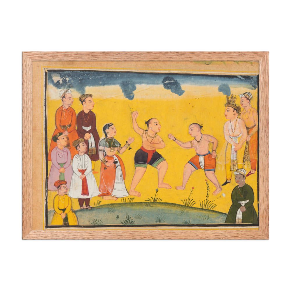 Draupadi Rescued from Abduction, from a Mahabharata — Restored Mughal Wall Art — view 3