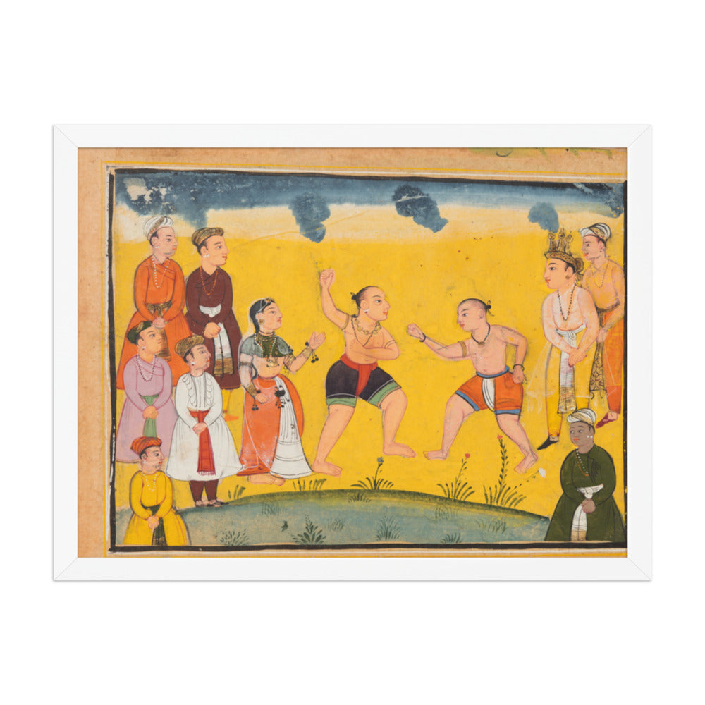 Draupadi Rescued from Abduction, from a Mahabharata — Restored Mughal Wall Art — view 5