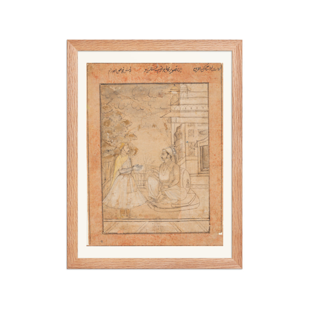 Maharaja Anup Singh of Bikaner (reigned 1669–98) Receives a Courtier — Restored Rajput Wall Art — view 4
