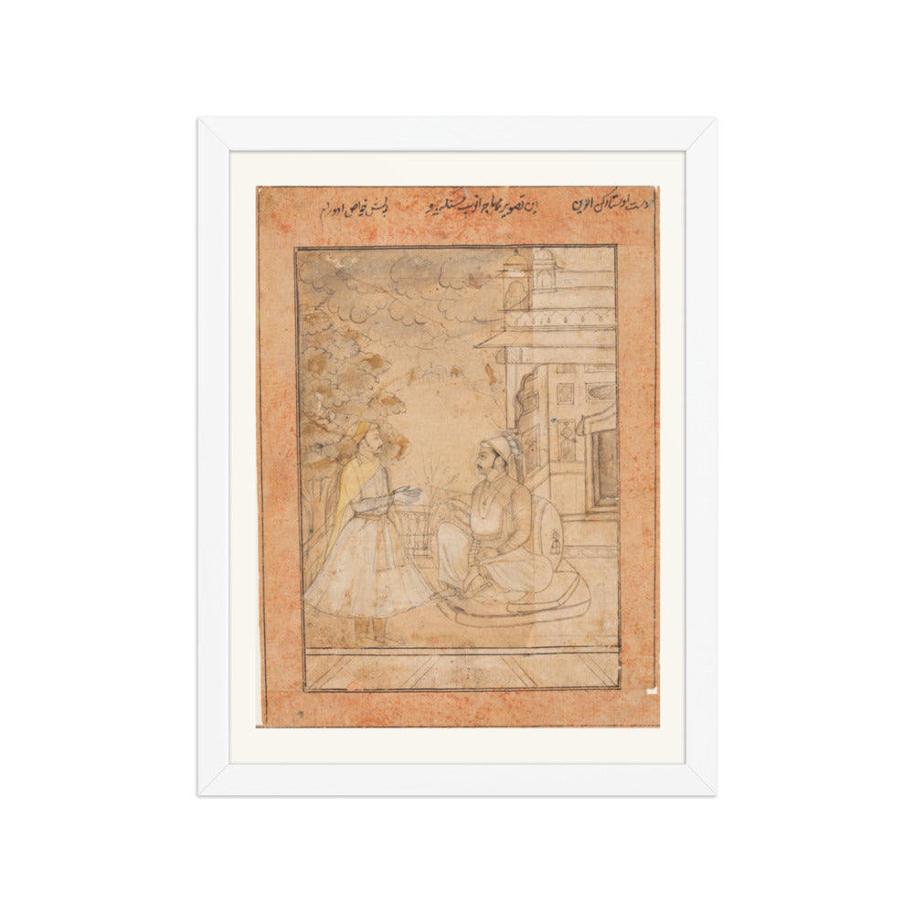 Maharaja Anup Singh of Bikaner (reigned 1669–98) Receives a Courtier — Restored Rajput Wall Art — view 6