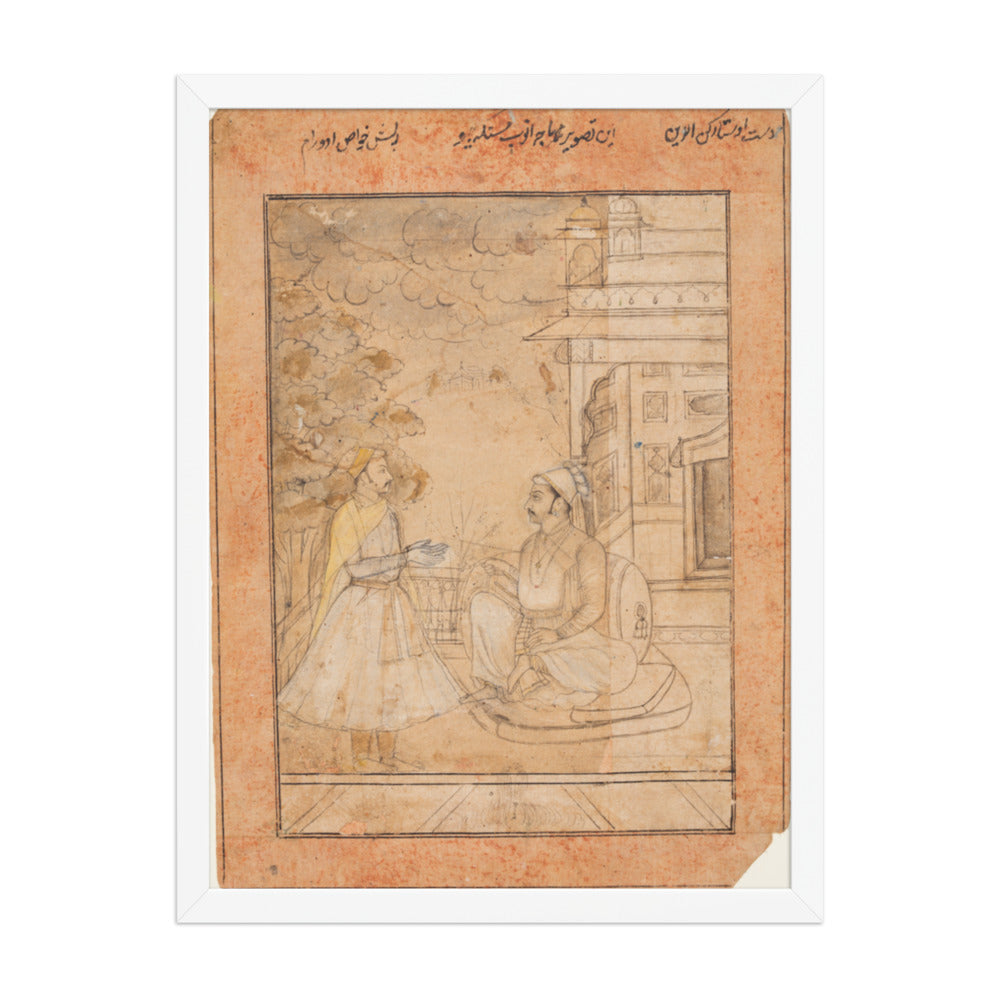Maharaja Anup Singh of Bikaner (reigned 1669–98) Receives a Courtier — Restored Rajput Wall Art — view 5