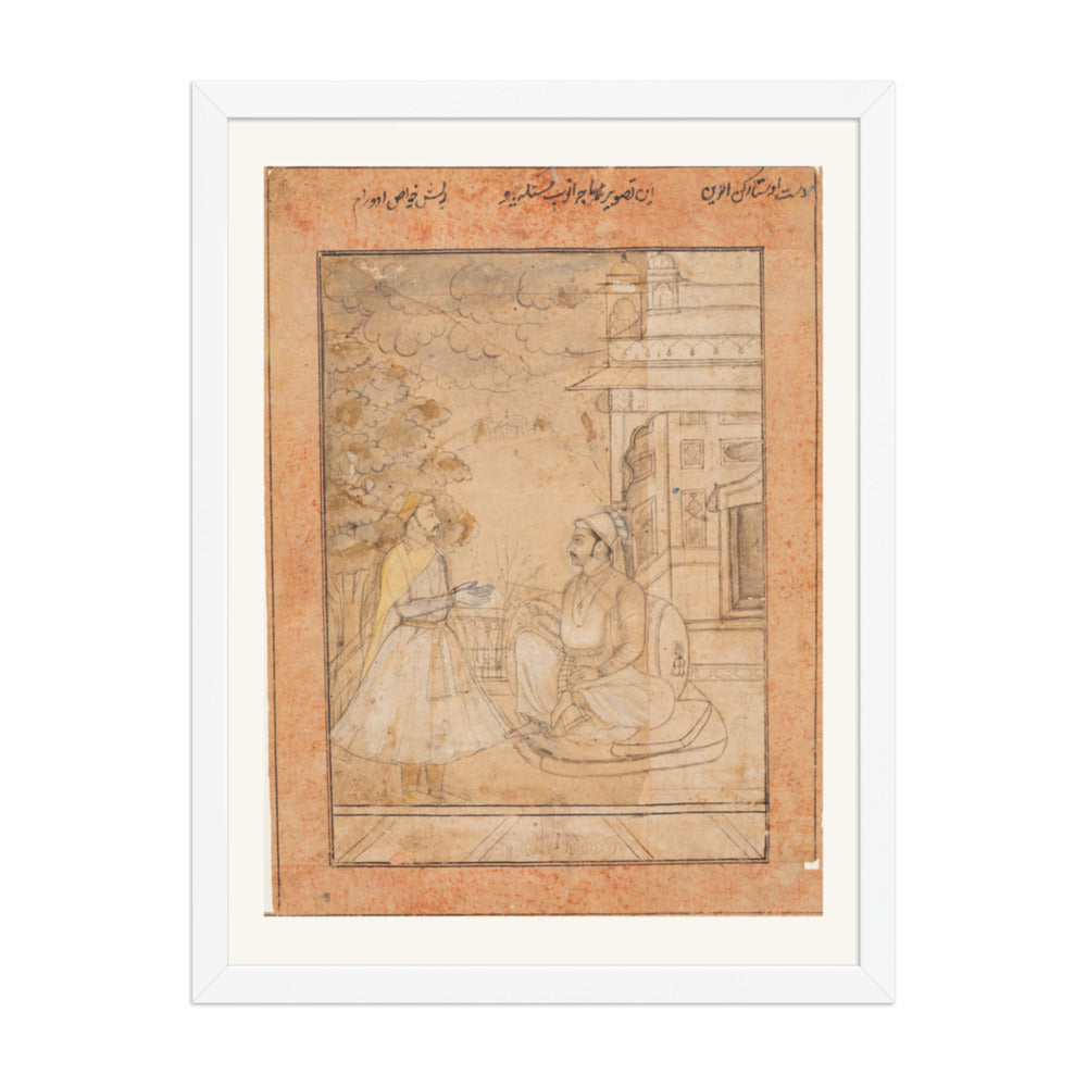 Maharaja Anup Singh of Bikaner (reigned 1669–98) Receives a Courtier — Restored Rajput Wall Art — view 5