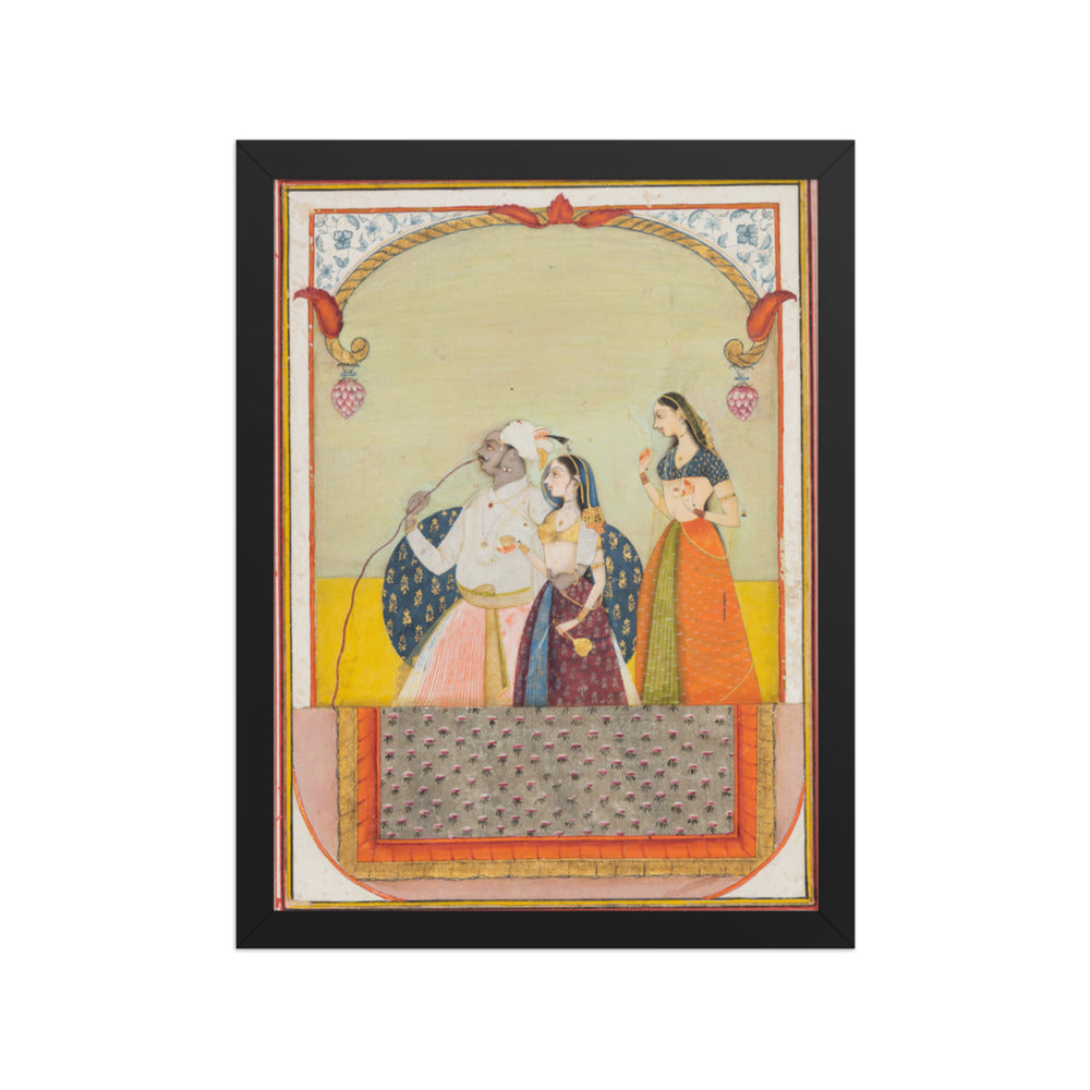 Maharaja Shri Anand Singh-ji and His Consort — Restored Rajput Wall Art — view 2