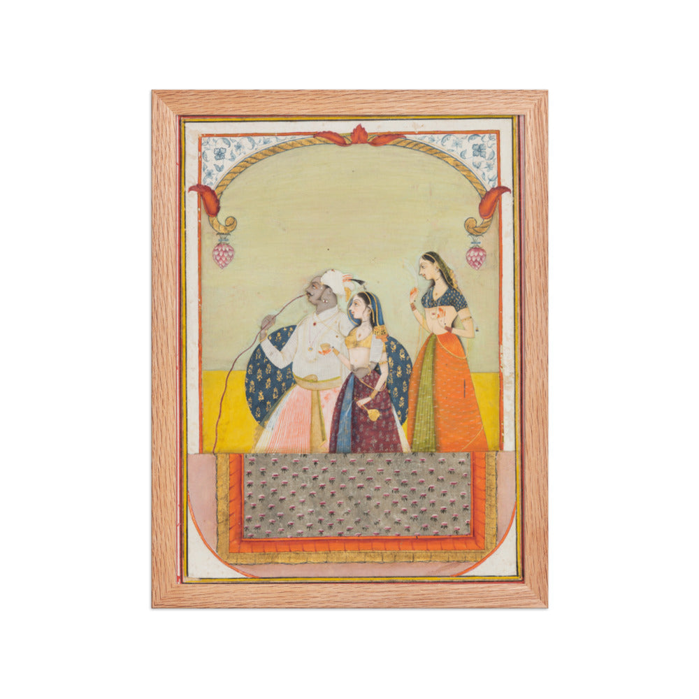 Maharaja Shri Anand Singh-ji and His Consort — Restored Rajput Wall Art — view 4