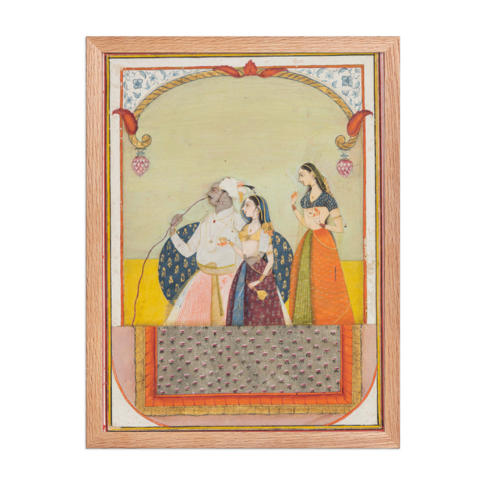 Maharaja Shri Anand Singh-ji and His Consort — Restored Rajput Wall Art — view 3