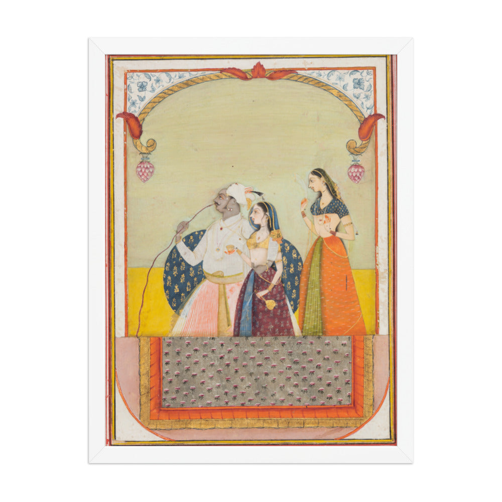 Maharaja Shri Anand Singh-ji and His Consort — Restored Rajput Wall Art — view 5