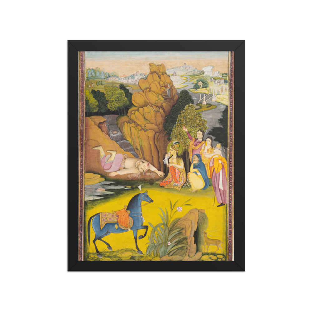 Farhad Kills Himself After Hearing the False News of Shirin’s Death — Restored Rajput Wall Art — view 2
