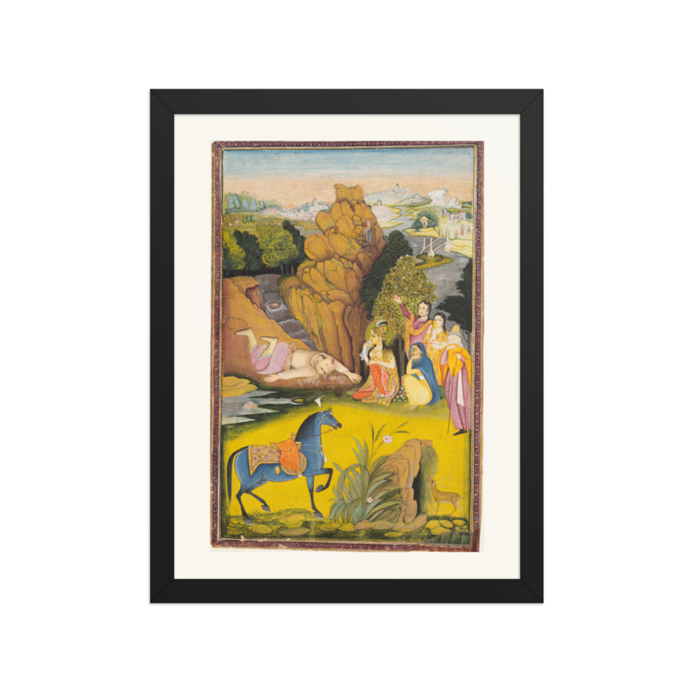 Farhad Kills Himself After Hearing the False News of Shirin’s Death — Restored Rajput Wall Art — view 2