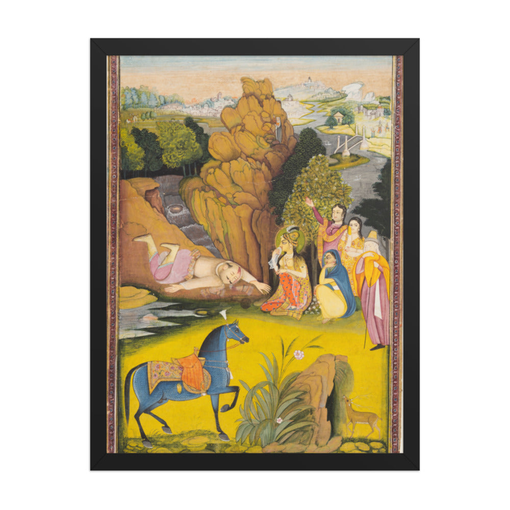 Farhad Kills Himself After Hearing the False News of Shirin’s Death — Restored Rajput Wall Art — view 1