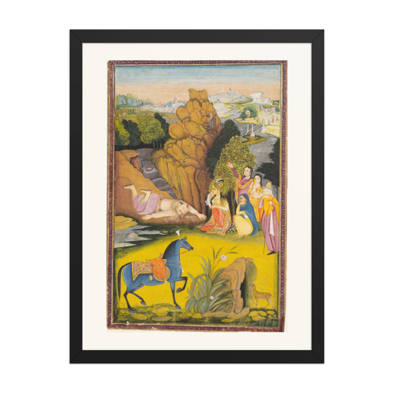 Farhad Kills Himself After Hearing the False News of Shirin’s Death — Restored Rajput Wall Art