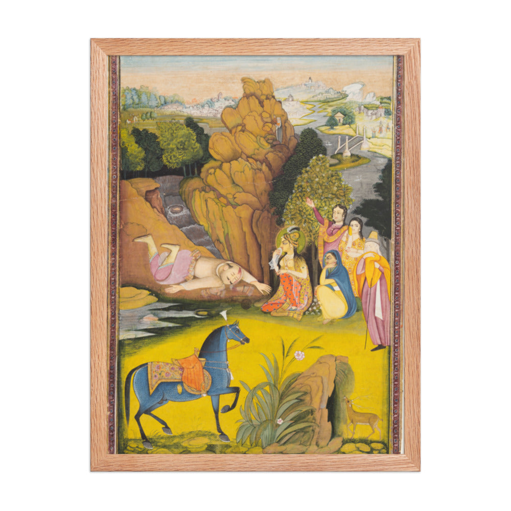 Farhad Kills Himself After Hearing the False News of Shirin’s Death — Restored Rajput Wall Art — view 3