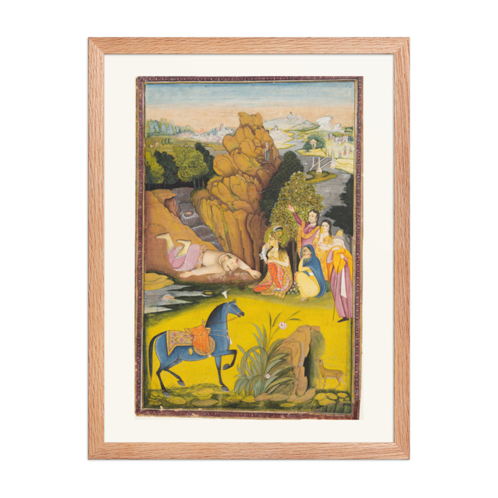 Farhad Kills Himself After Hearing the False News of Shirin’s Death — Restored Rajput Wall Art — view 3