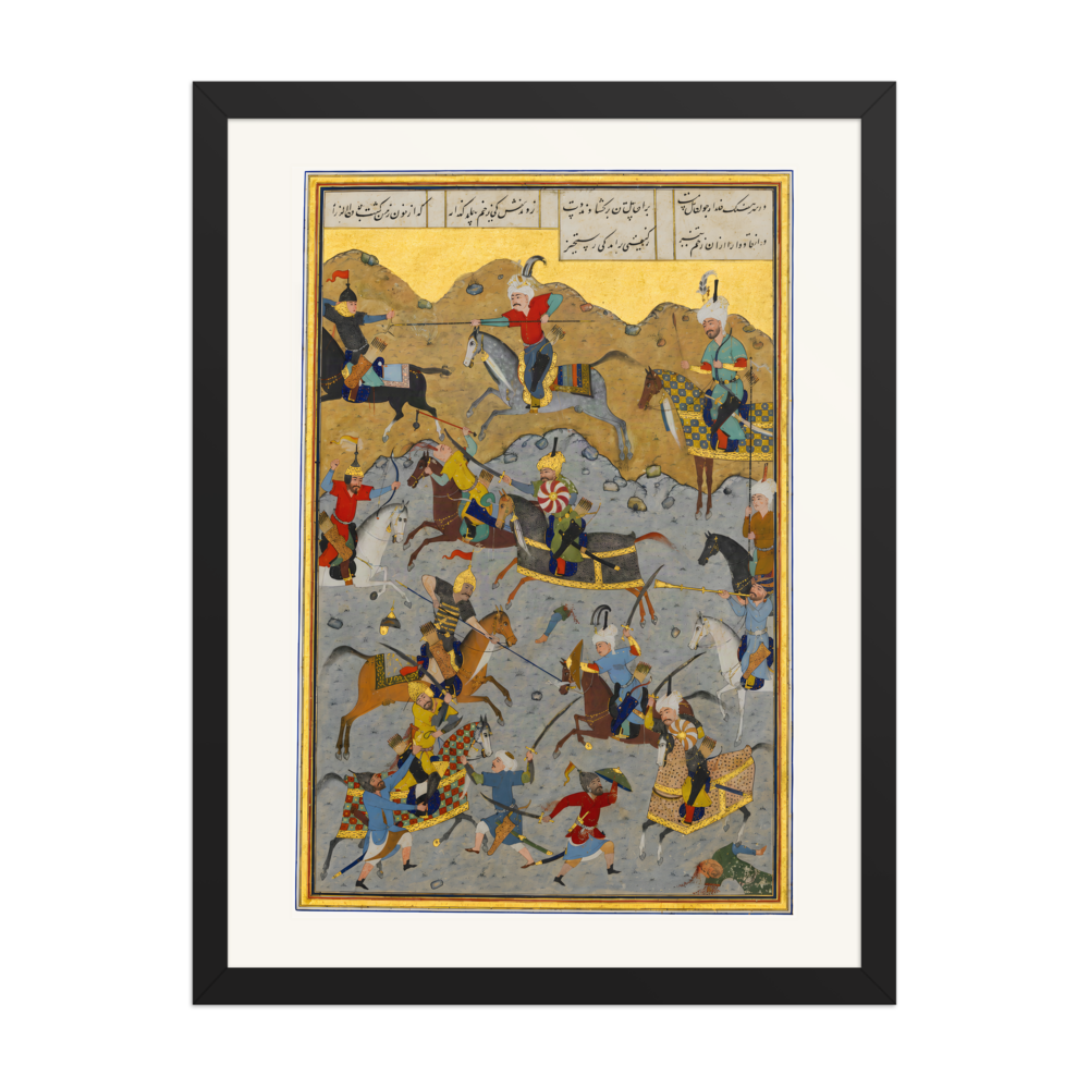 The Battle between Alexander and Darius — Herat, 1525 | Restored Persian Wall Art — view 4
