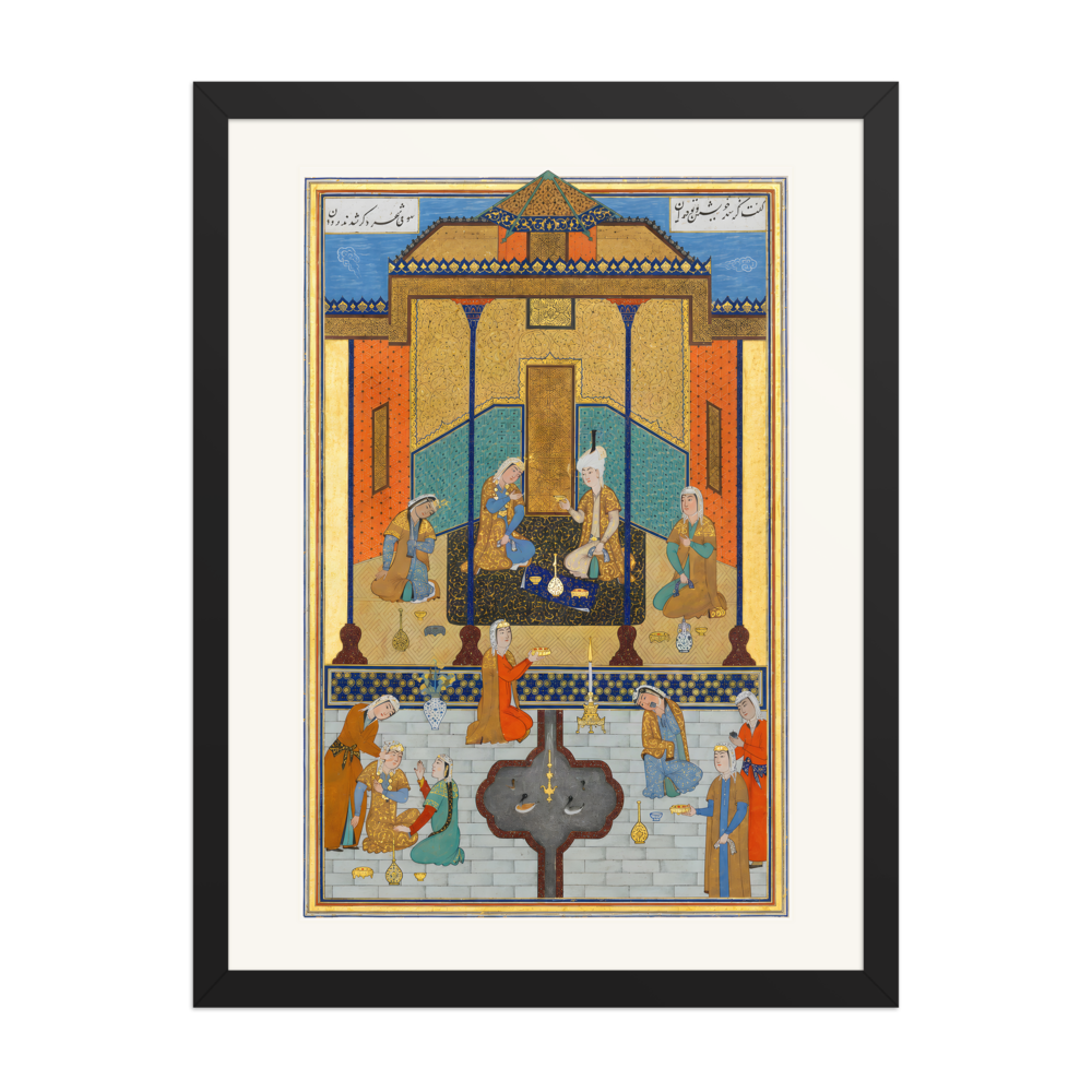 Bahram Gur in the Sandal Palace on Thursday — Herat, 1525 | Restored Persian Wall Art — view 4